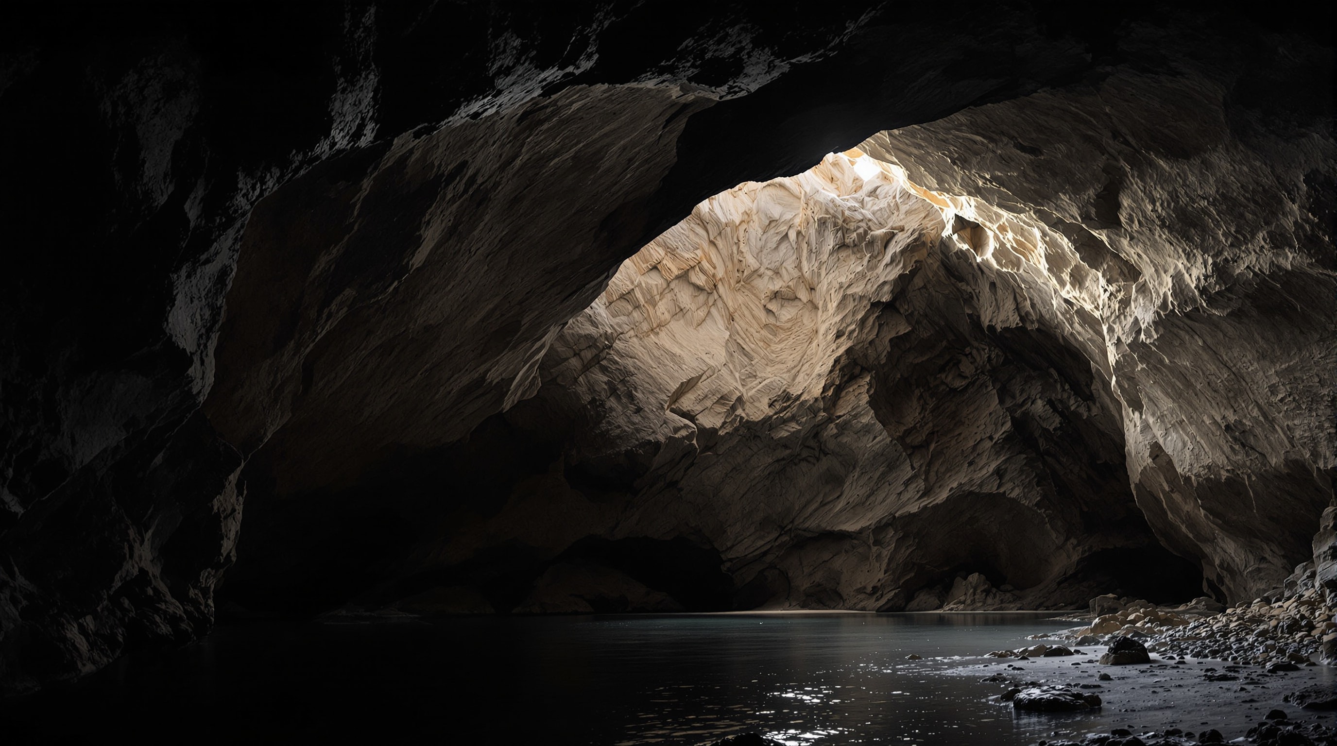 Boca de una cueva vista desde el interior